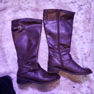 Brown knee-high boots